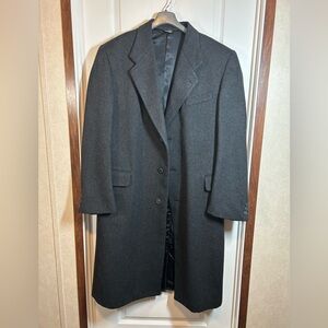 Halston Classic Gray Overcoat - Wool Blend - Size 42R